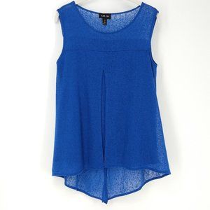 Ronen Chen Top Sleeveless Shirt Layered Blue Sheer